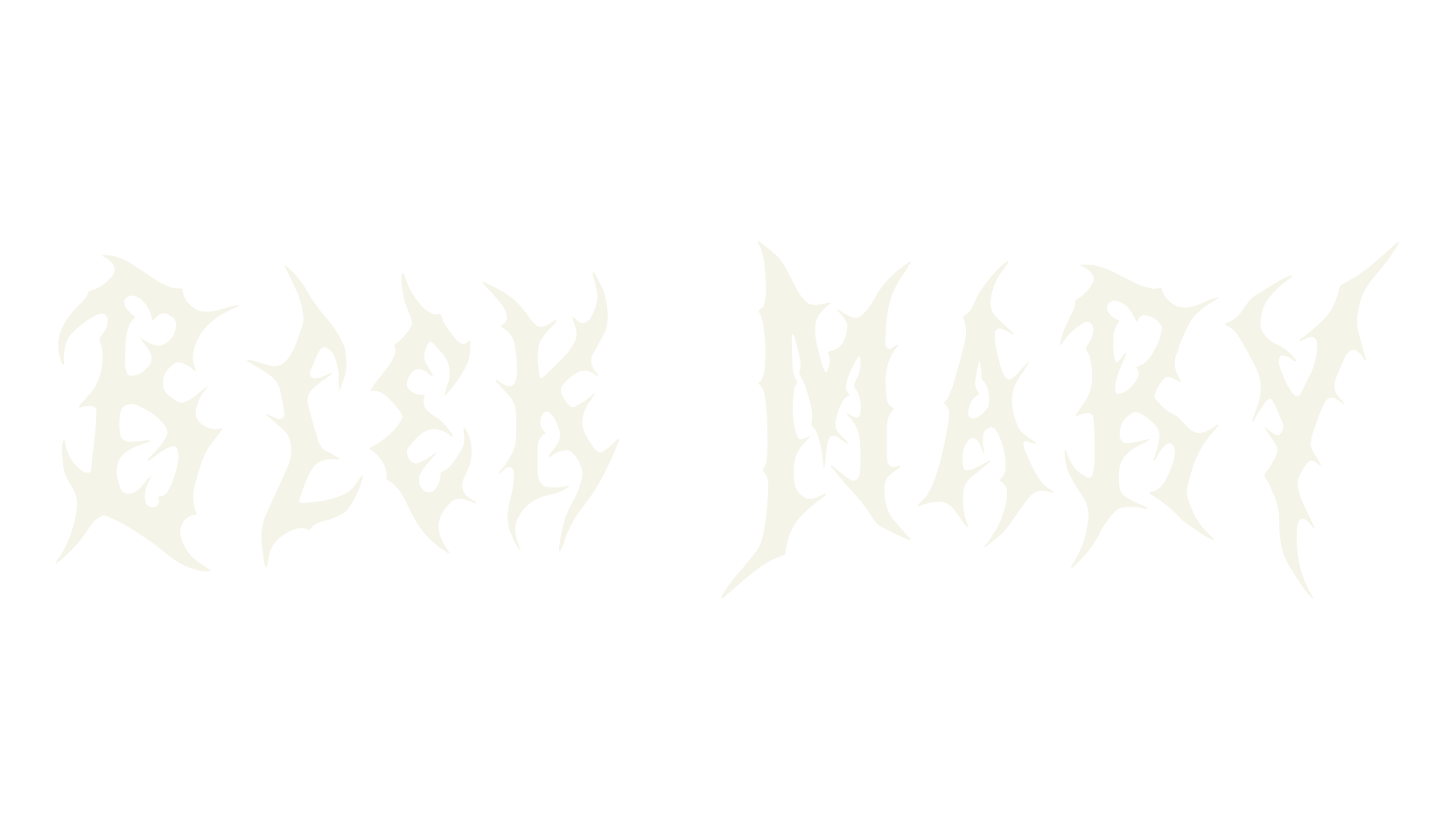 Blek Mary, metal font preview