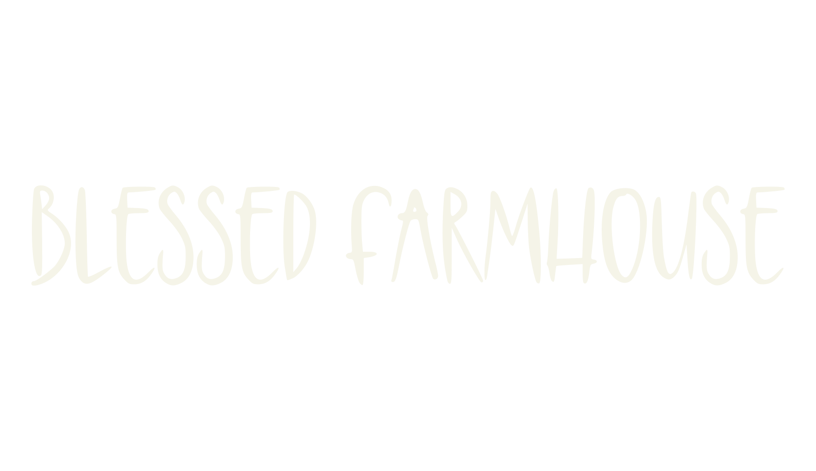 Blessed Farmhouse, calligraphy font preview
