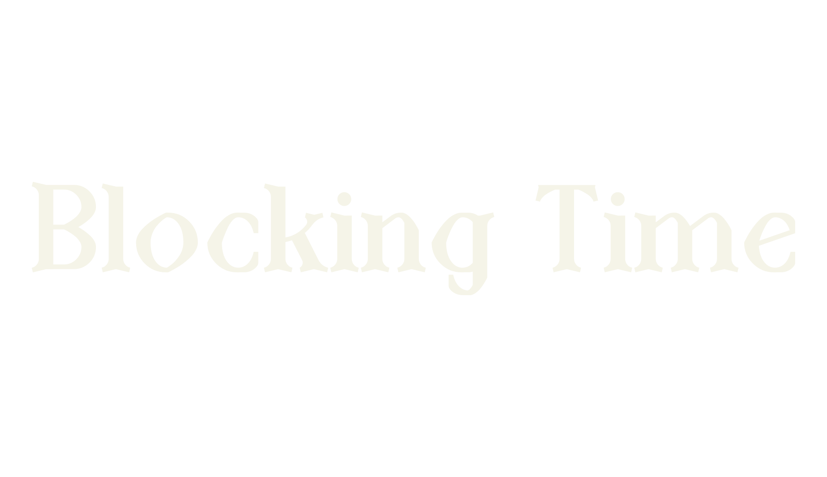Blocking Time, restaurant font preview