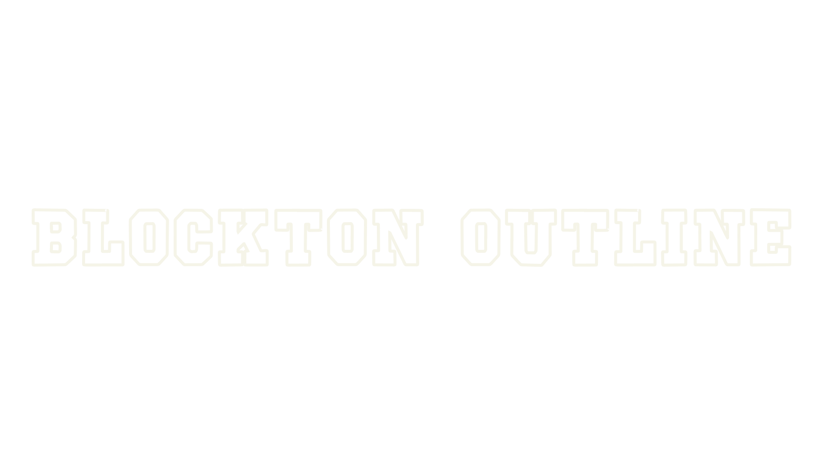 Blockton Outline, outline font preview