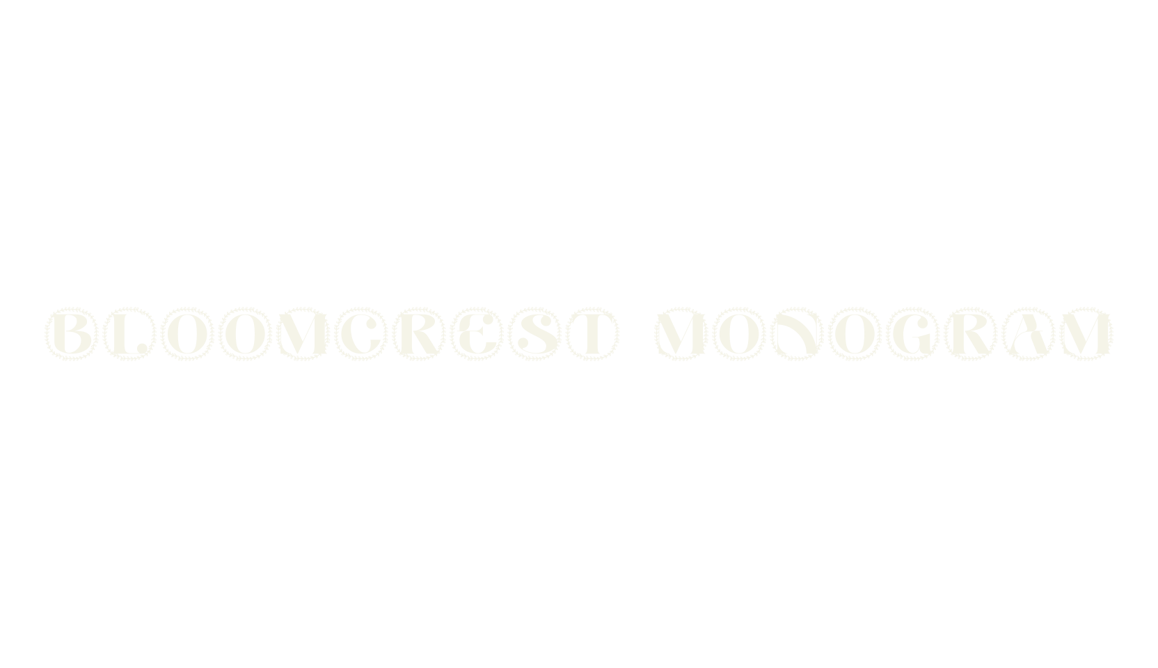 Bloomcrest Monogram, monogram font preview