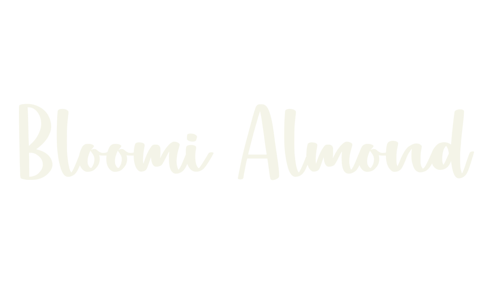 Bloomi Almond, typewriter font preview