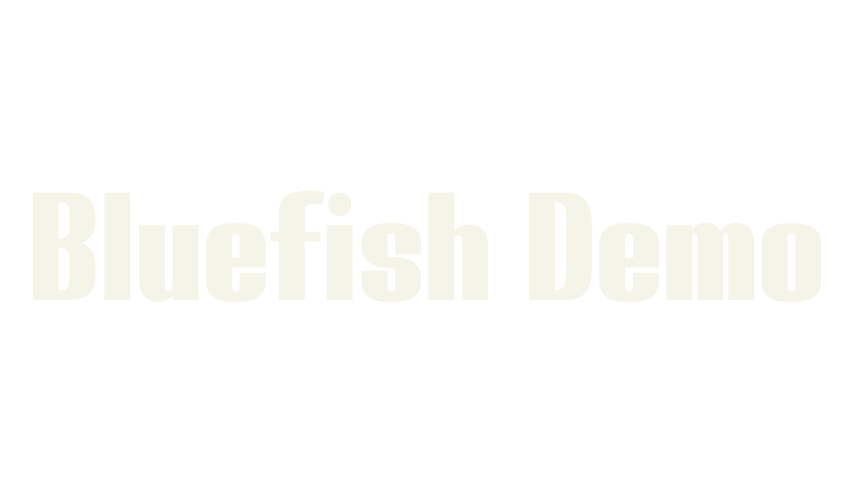 Bluefish Demo, condensed font preview