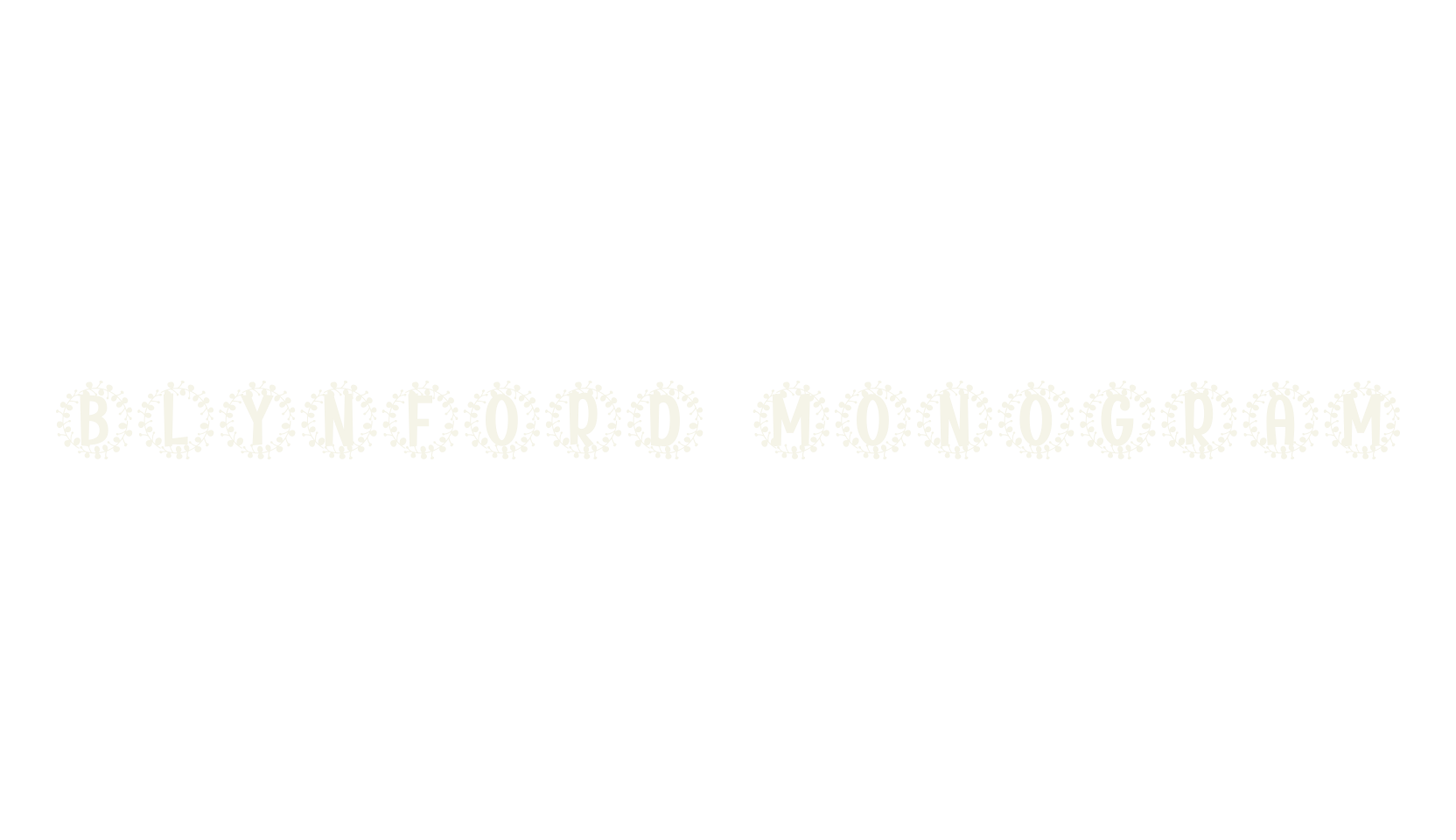 Blynford Monogram, monogram font preview