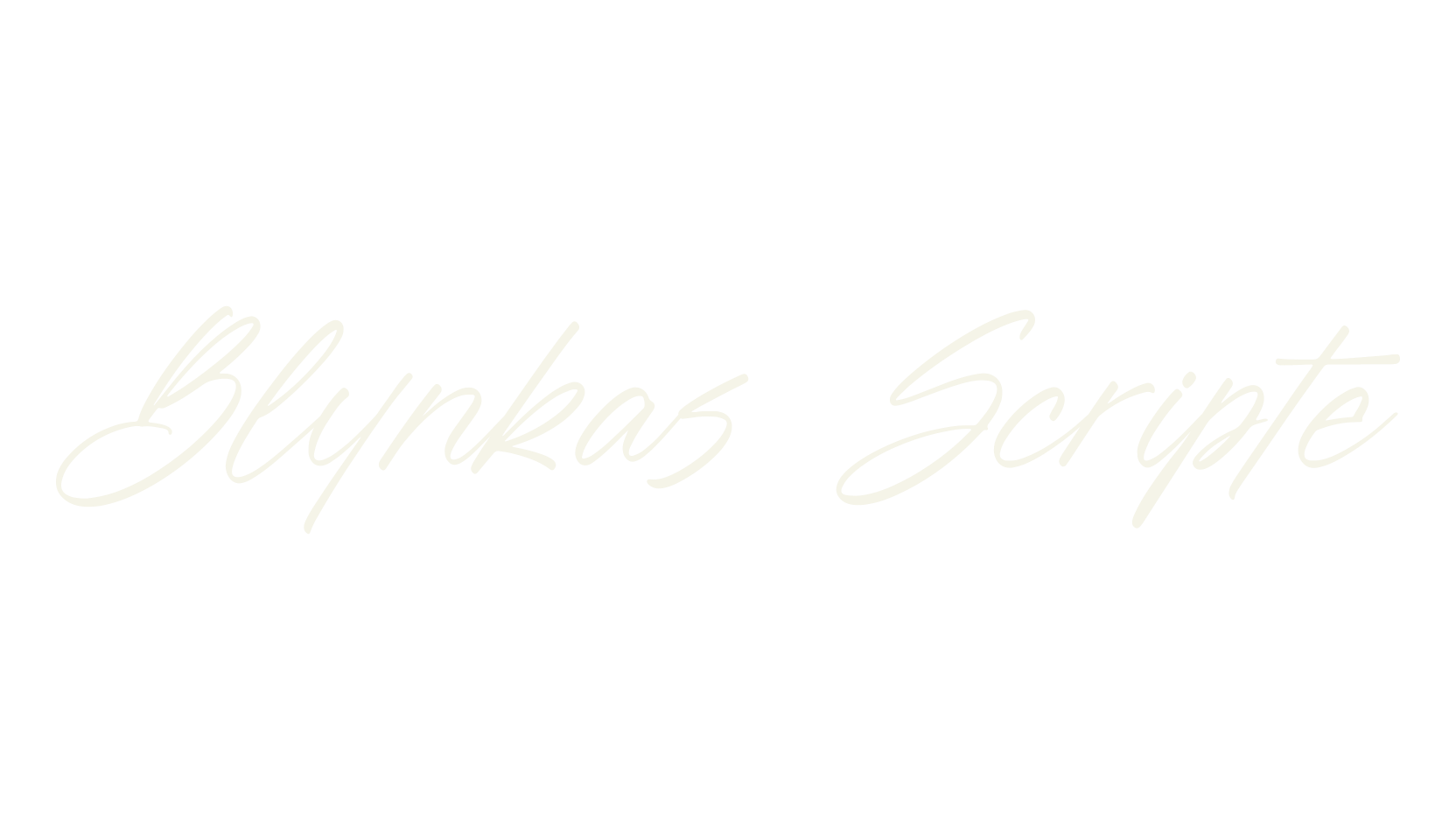 Blynkas Scripte, script font preview