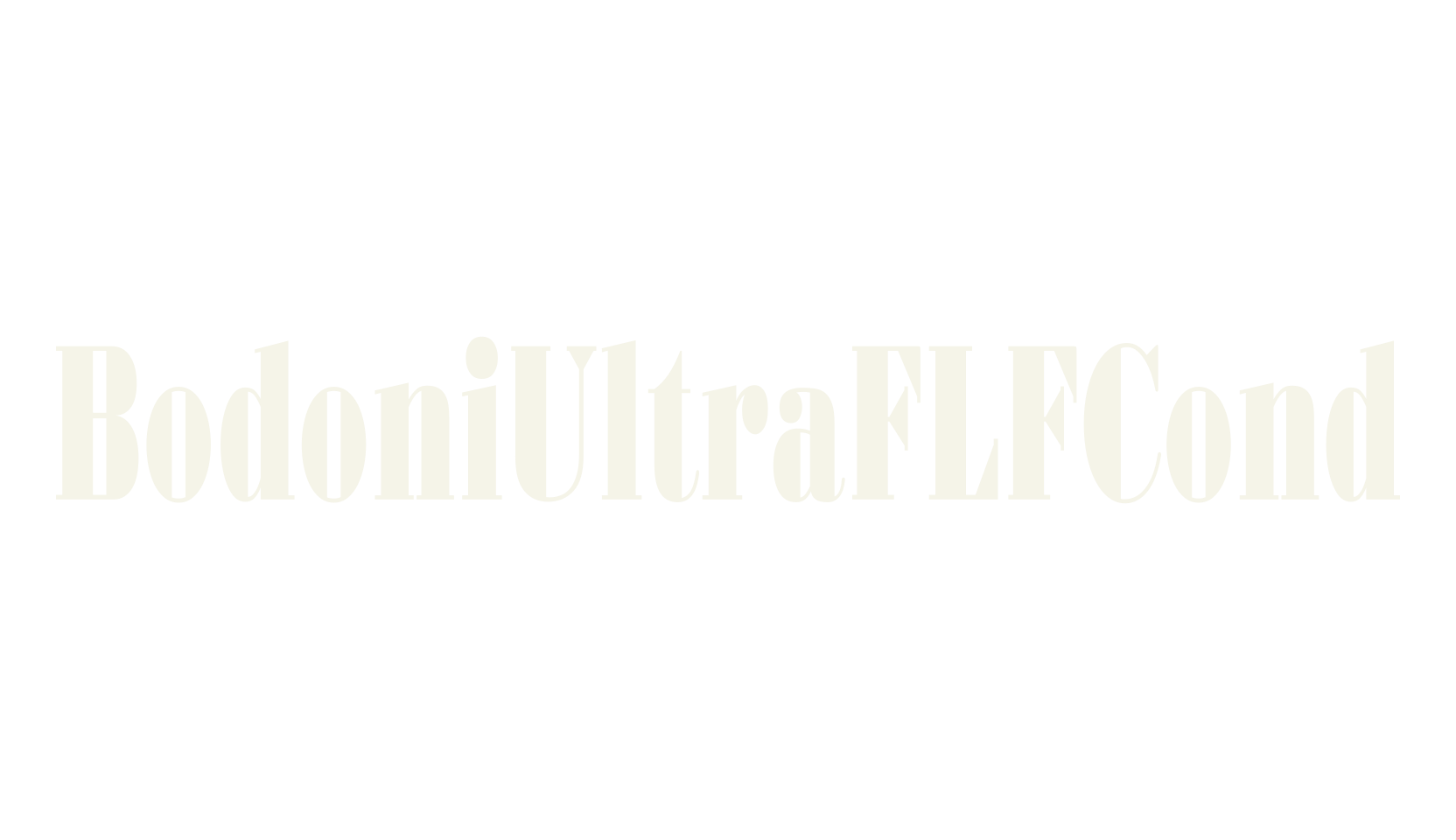 BodoniUltraFLFCond, serif font preview