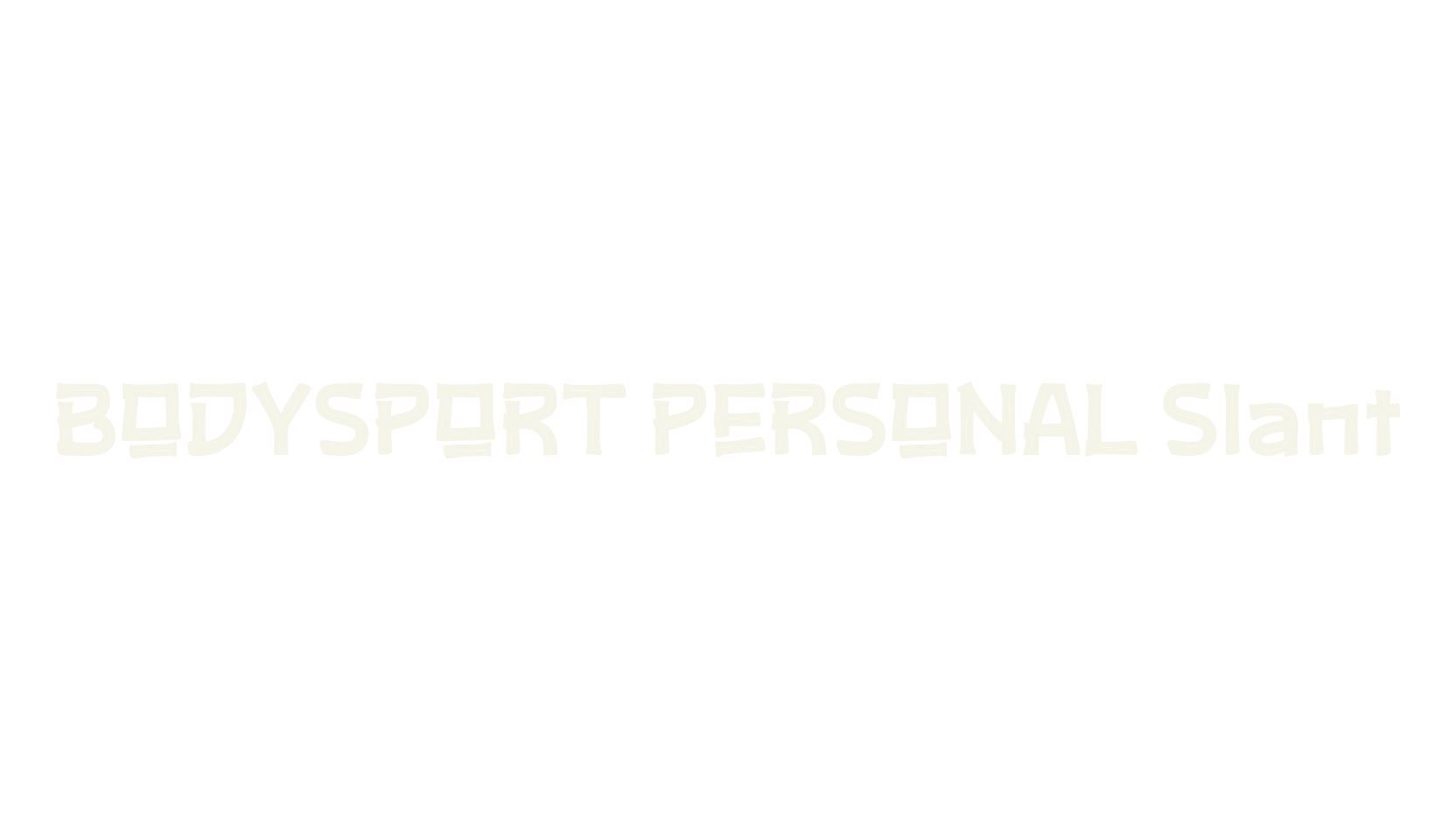 BODYSPORT PERSONAL Slant, sports font preview