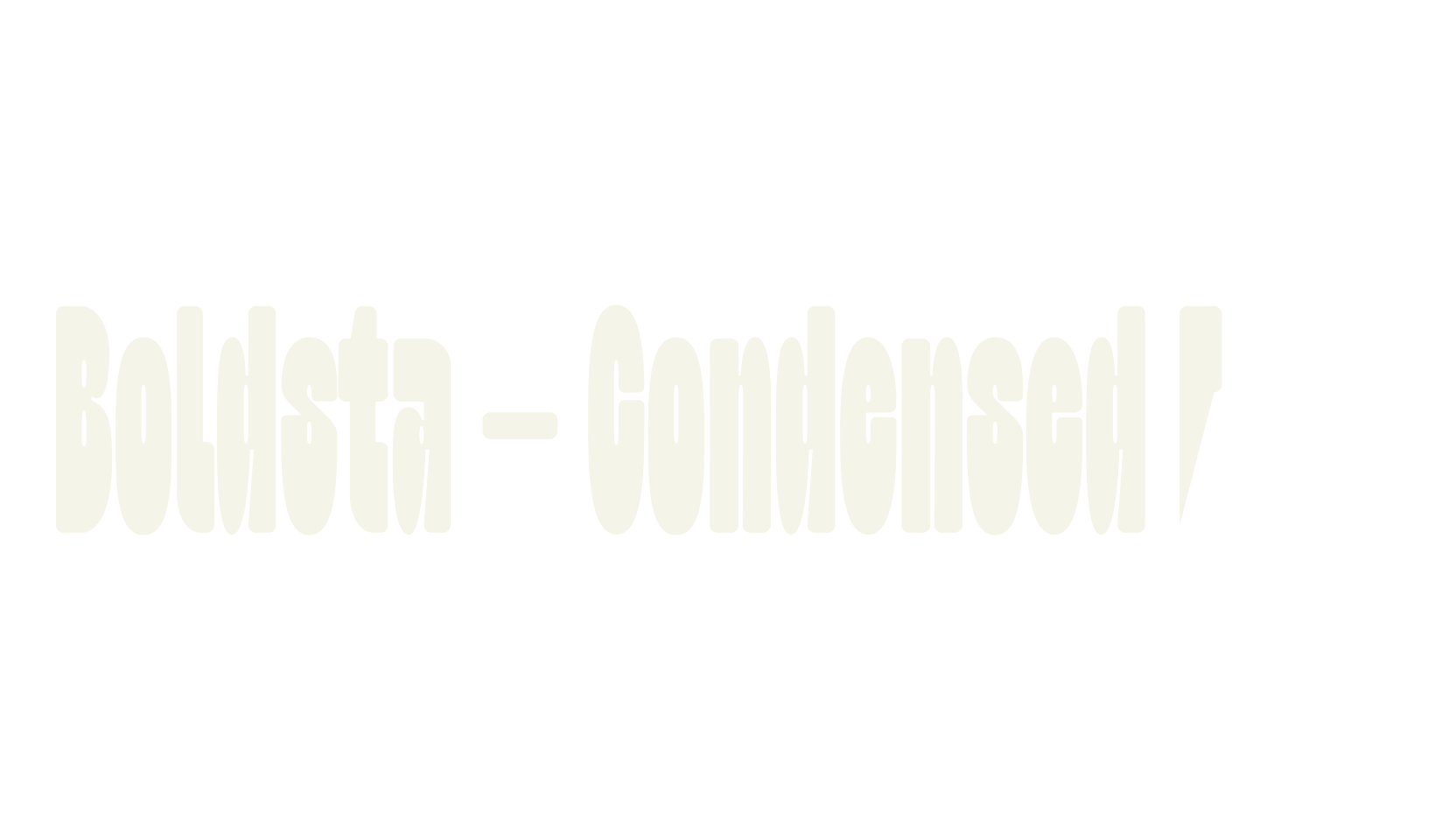 Boldsta - Condensed Font, condensed font preview