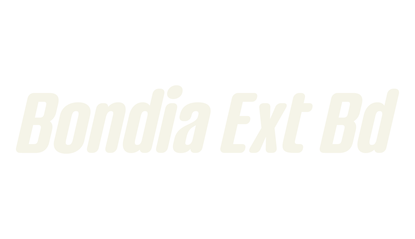 Bondia Ext Bd, condensed font preview