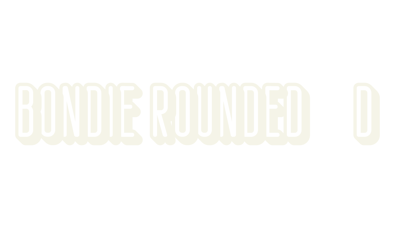 Bondie Rounded 3D, album cover font preview