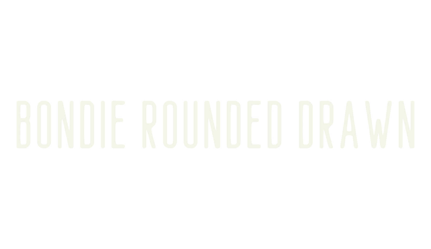 Bondie Rounded Drawn, rounded font preview