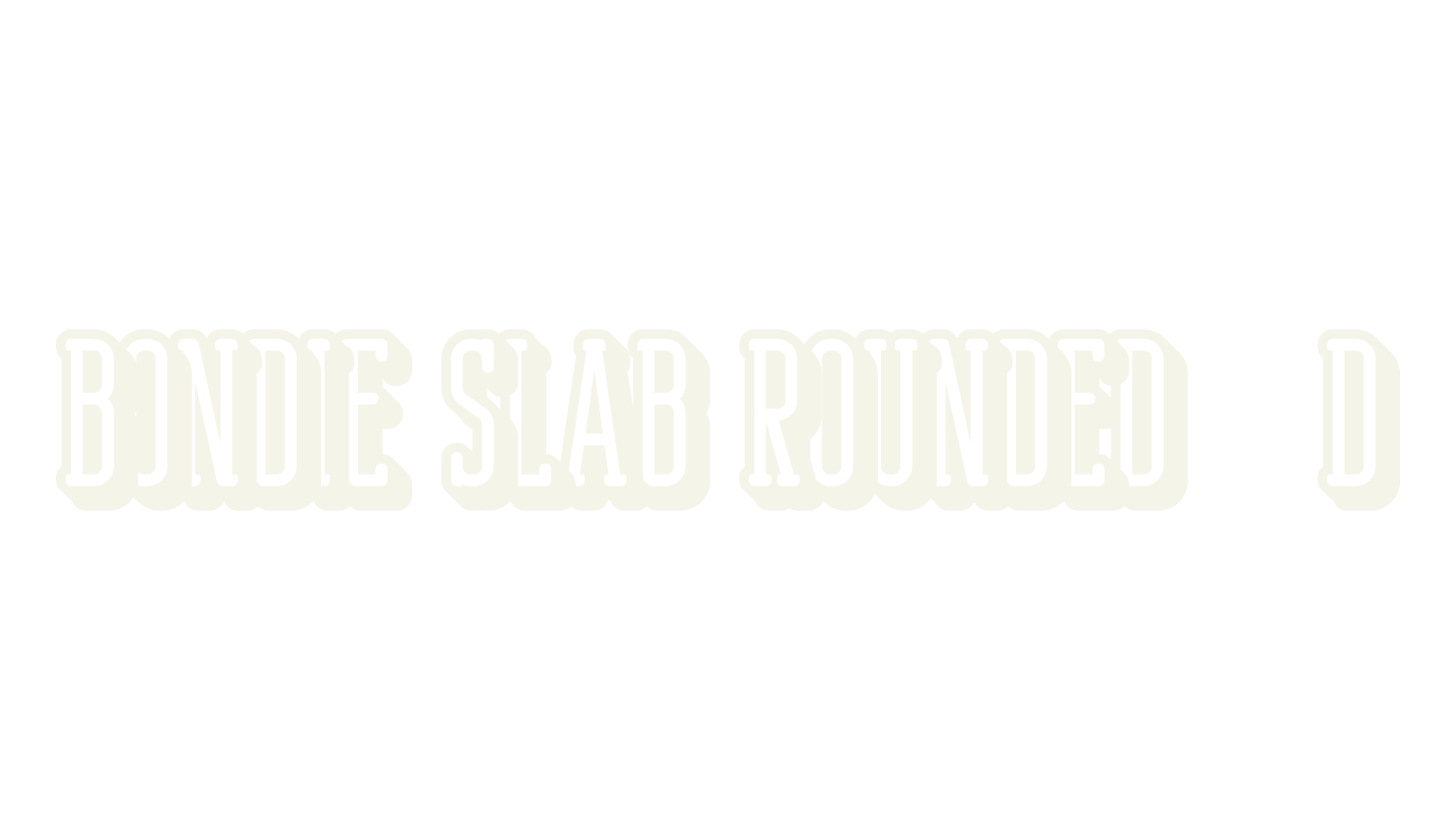 Bondie Slab Rounded 3D, serif font preview