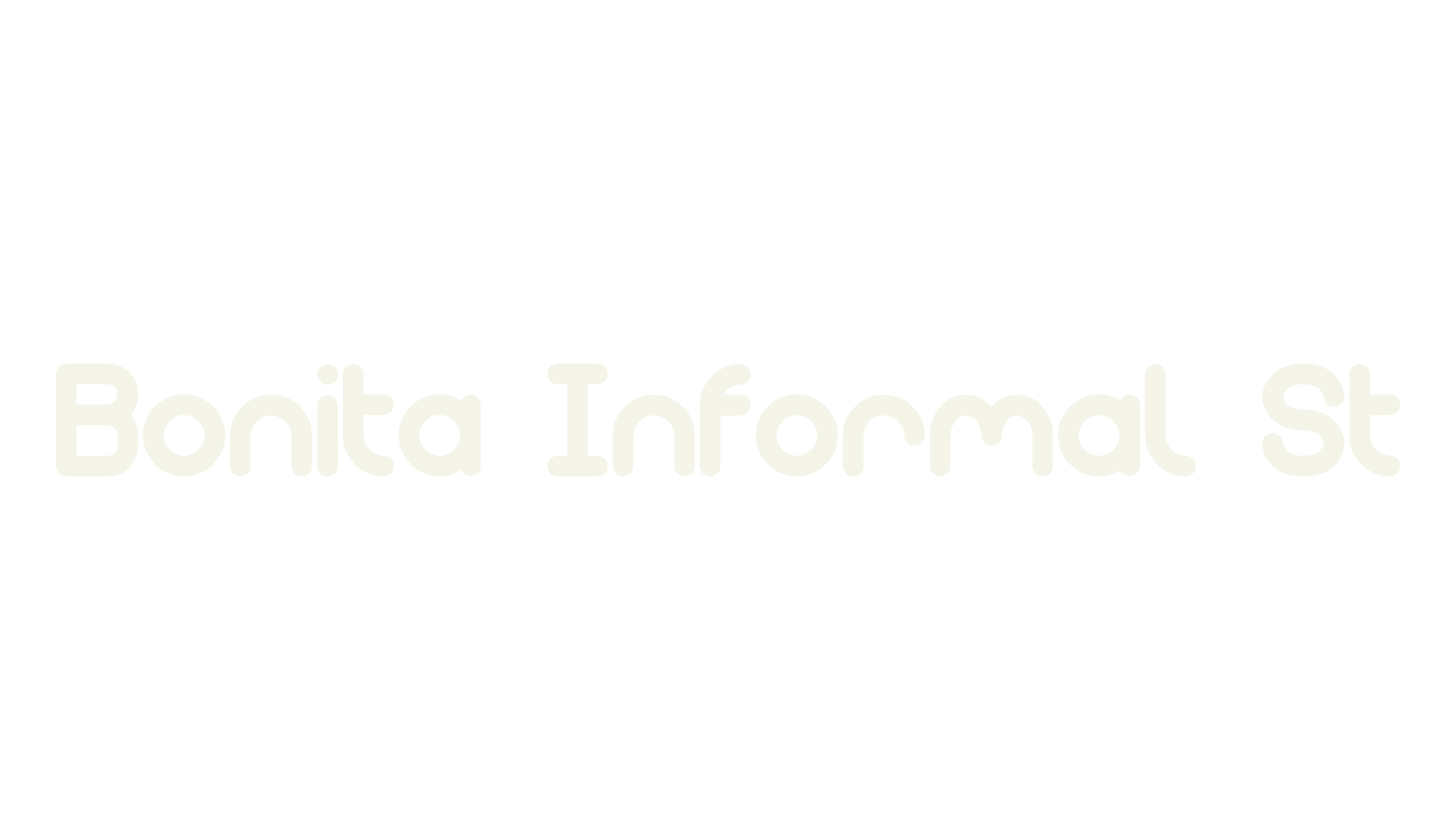 Bonita Informal St, simple font preview