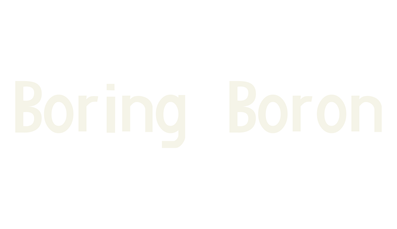 Boring Boron, basic font preview