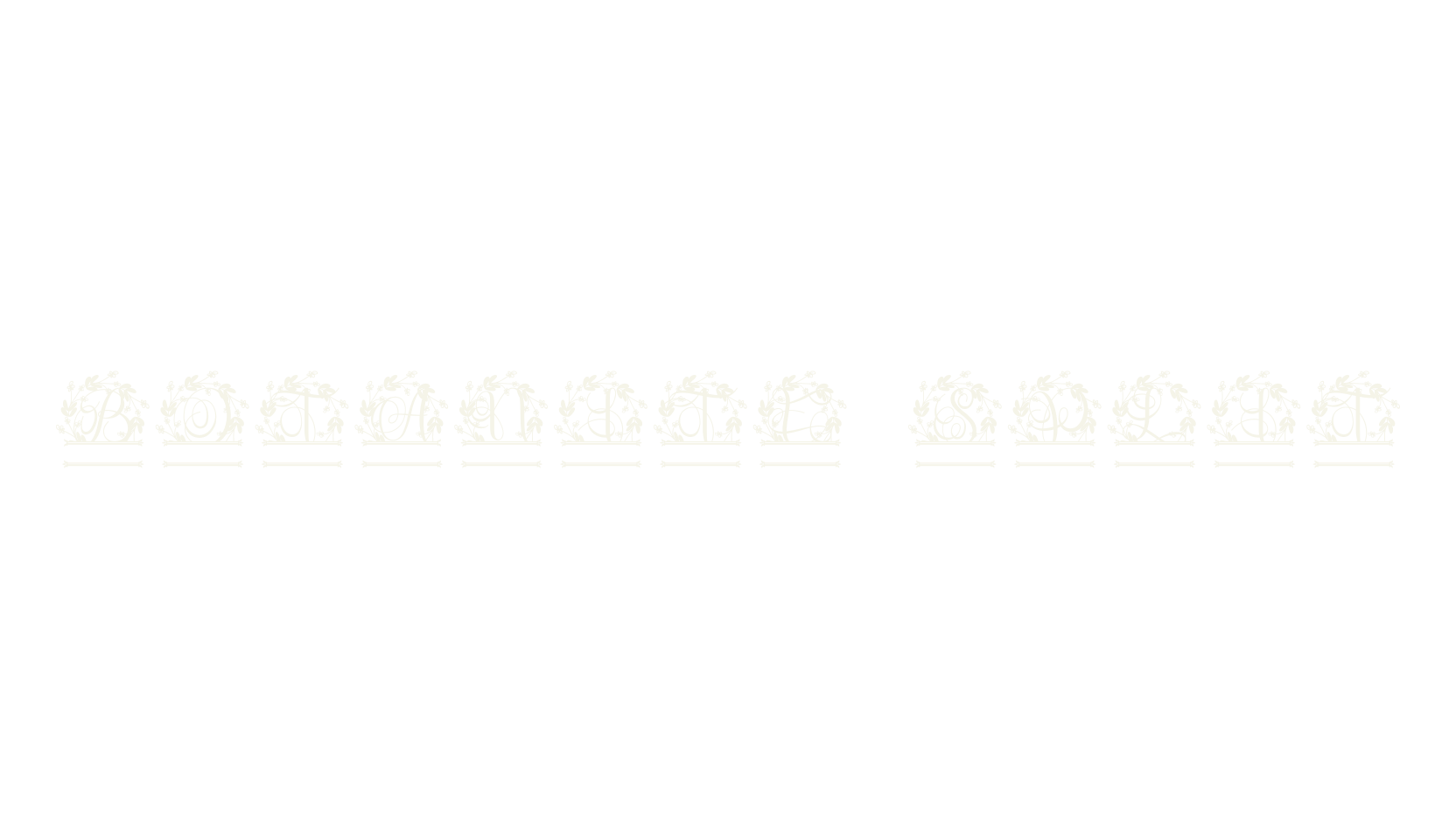 Botanite Split, monogram font preview