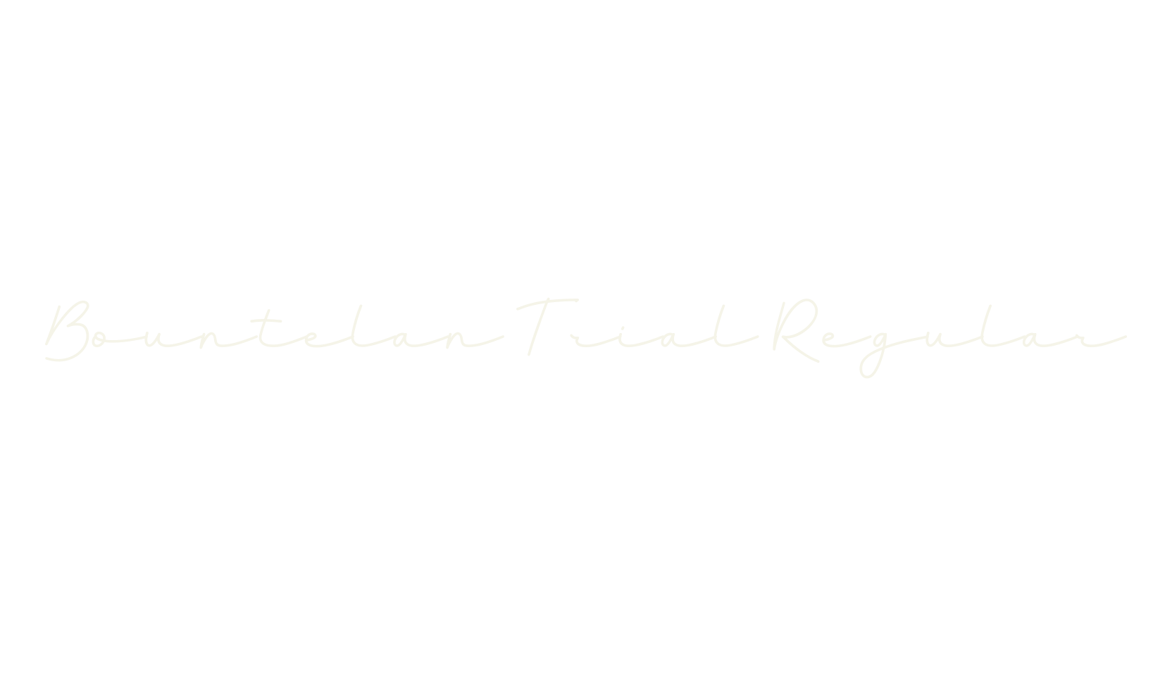 Bountelan Trial Regular, handwriting font preview