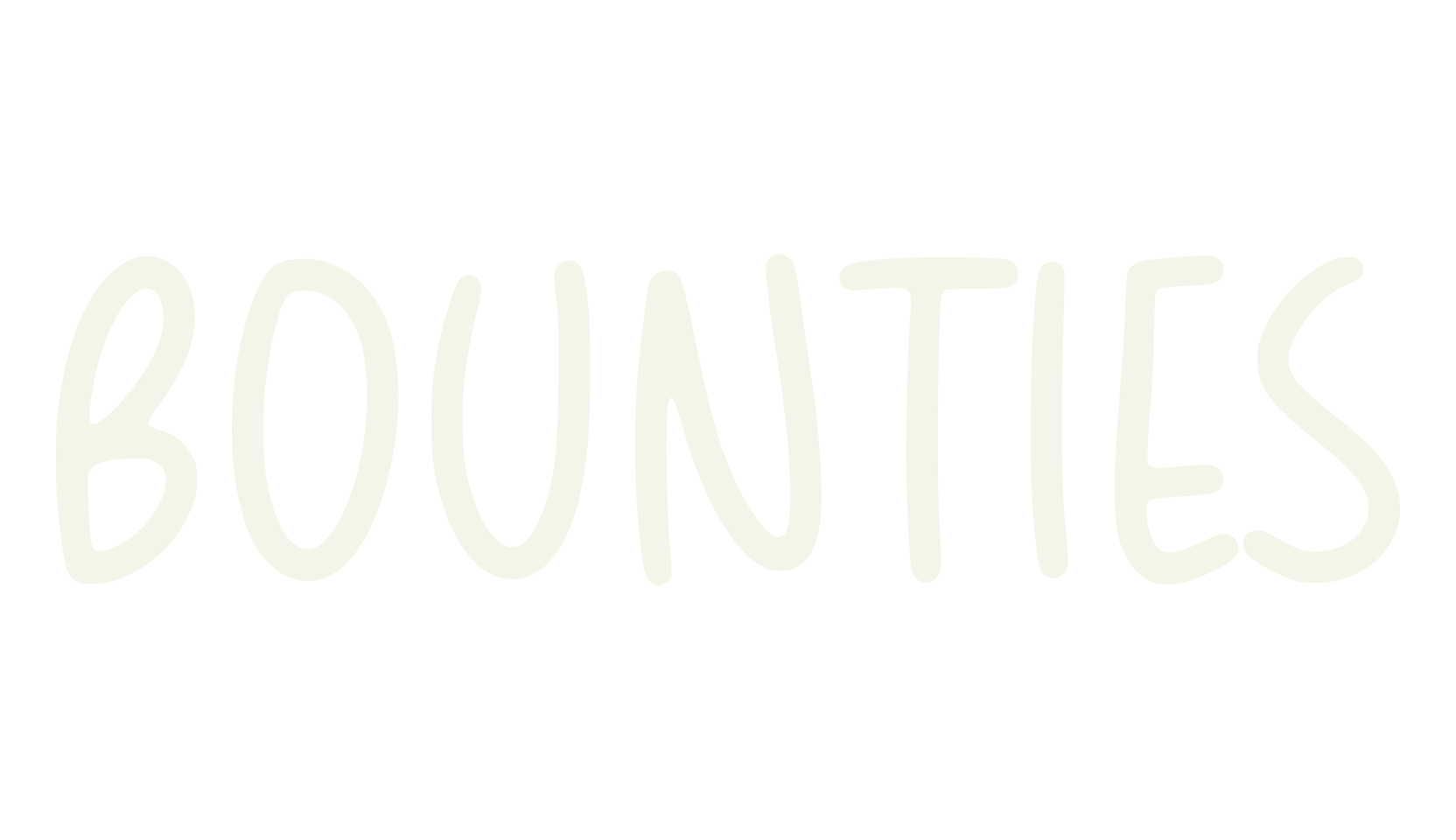 BOUNTIES, handwritten font preview