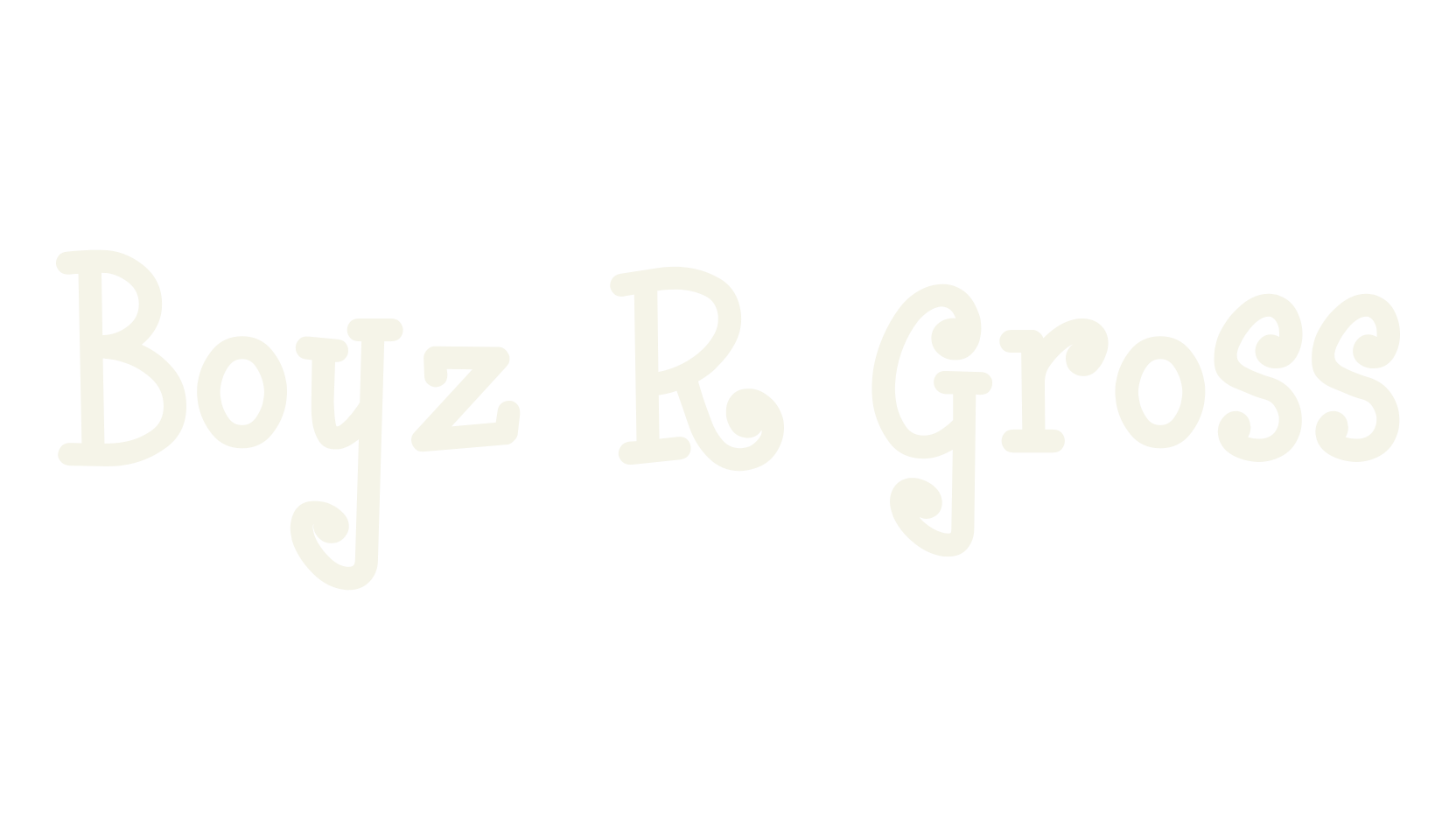 Boyz R Gross, handwritten font preview