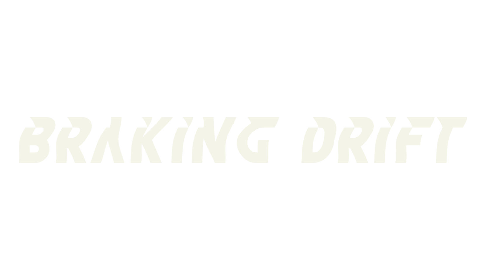 Braking Drift, space font preview