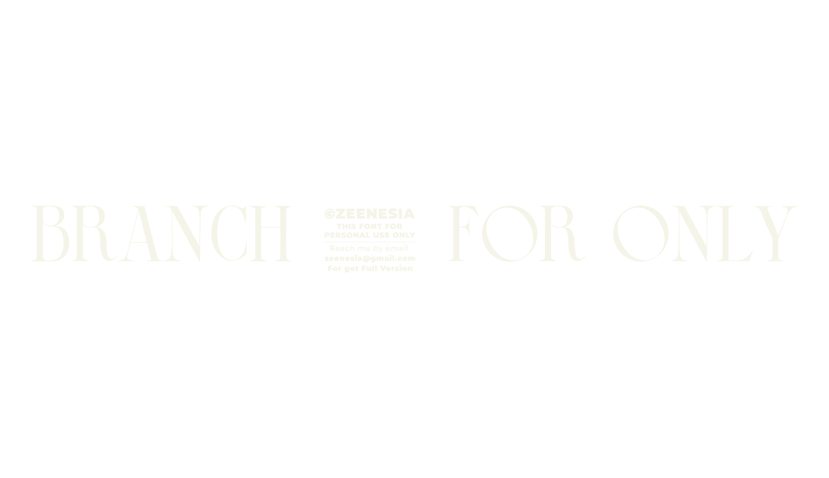BRANCH - For Only, serif font preview
