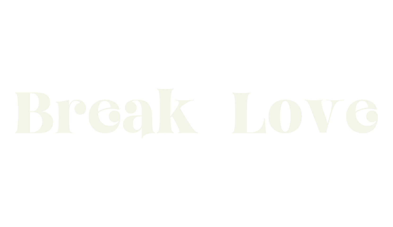 Break Love, 70s font preview