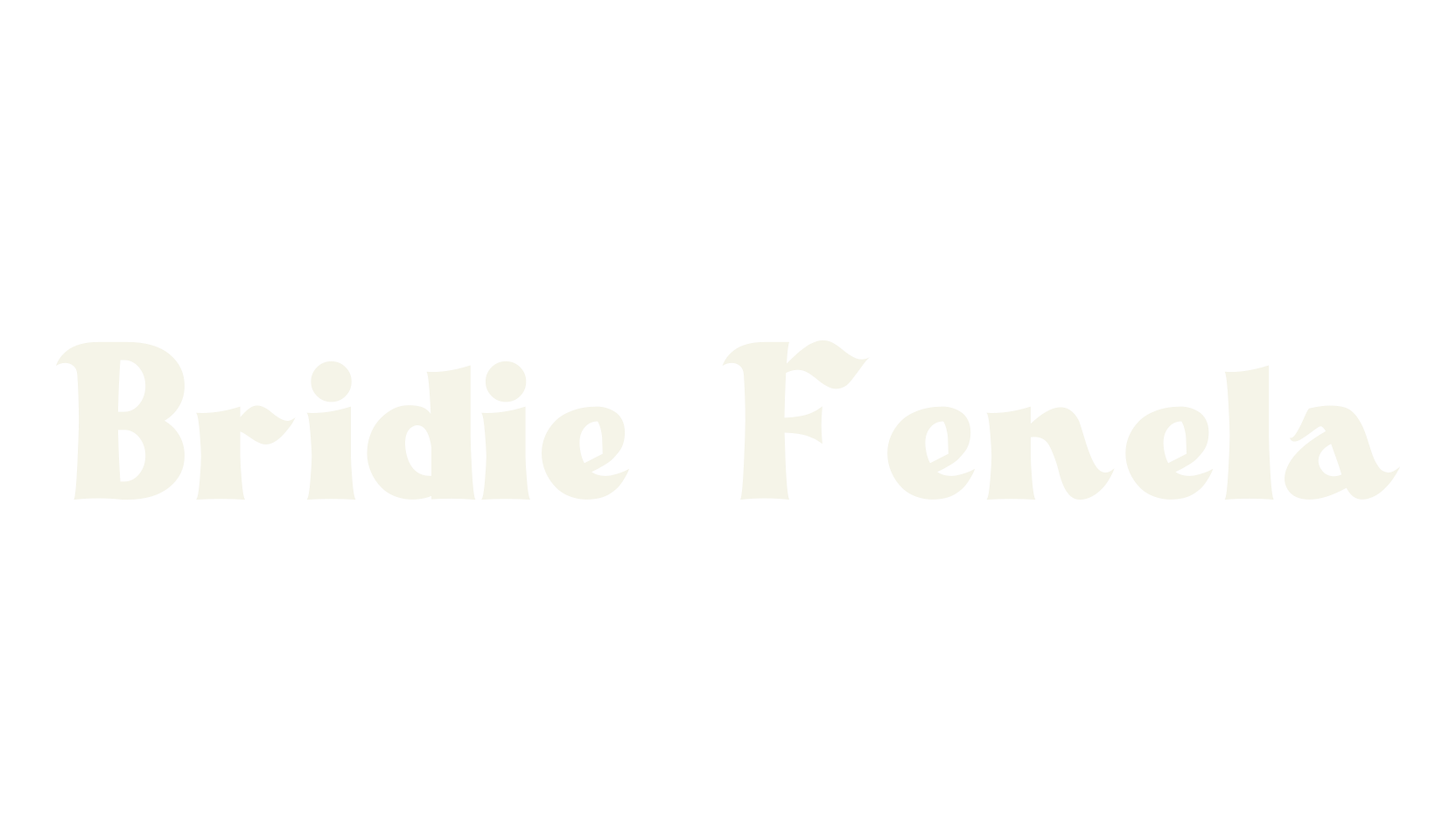 Bridie Fenela, bold font preview