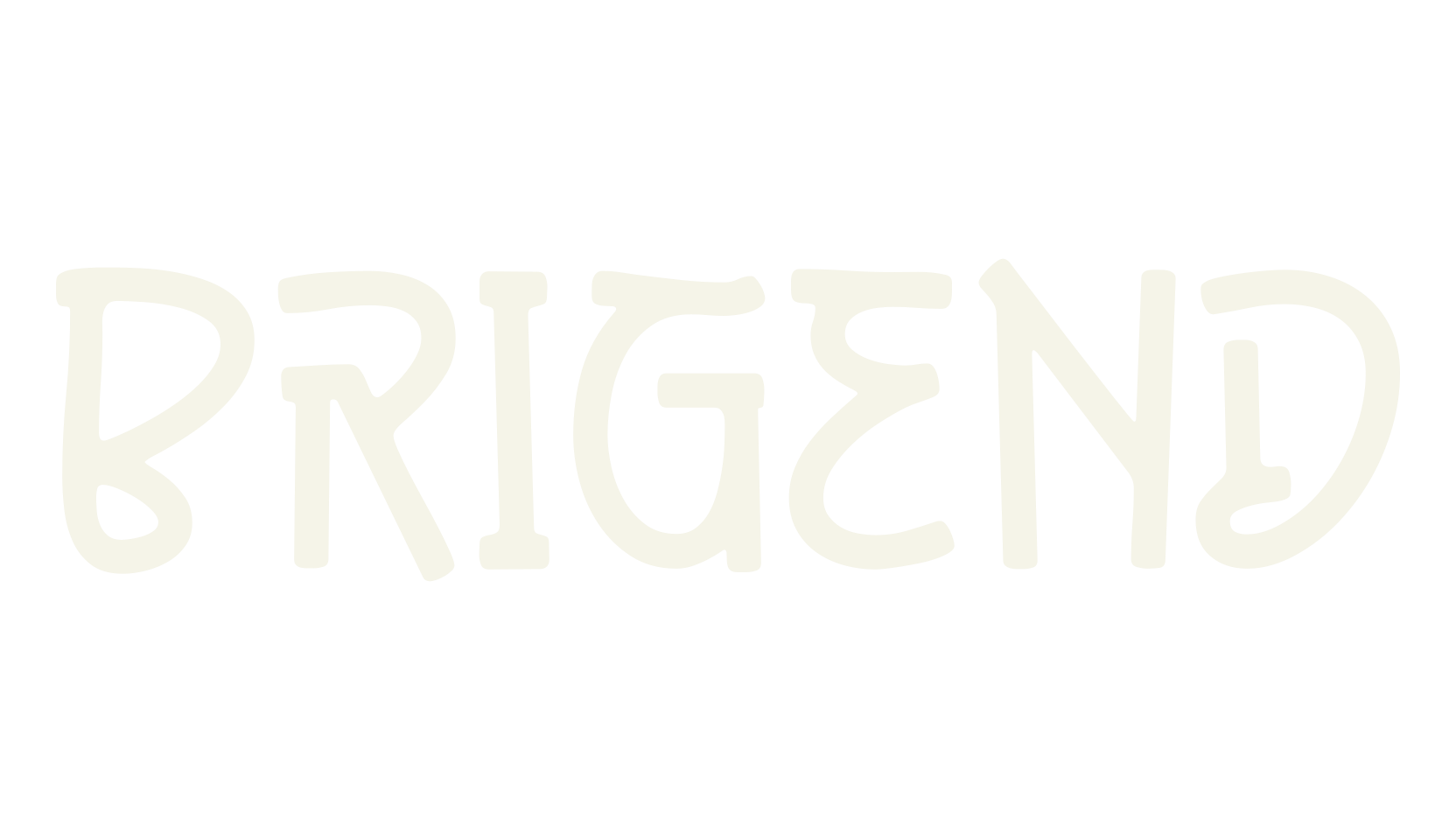 BRIGEND, sans serif font preview