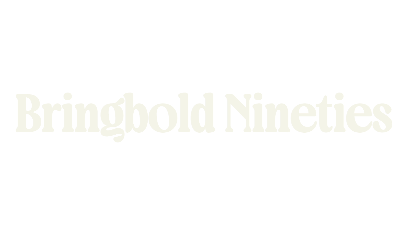 Bringbold Nineties, 80s font preview