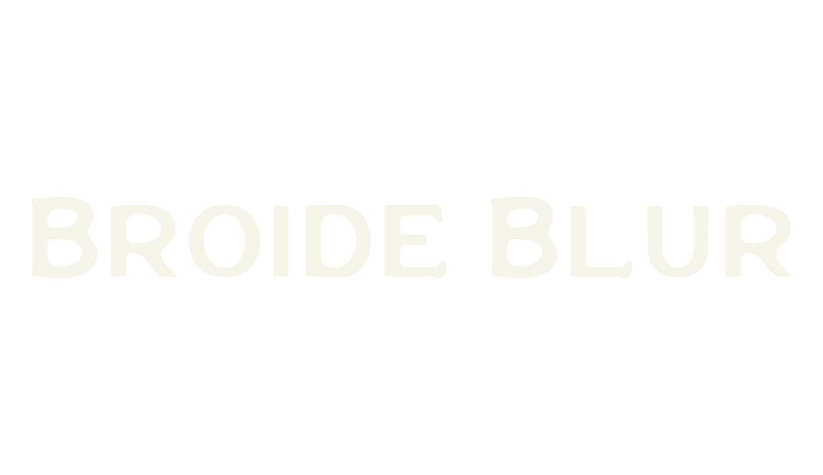 Broide Blur, logo font preview