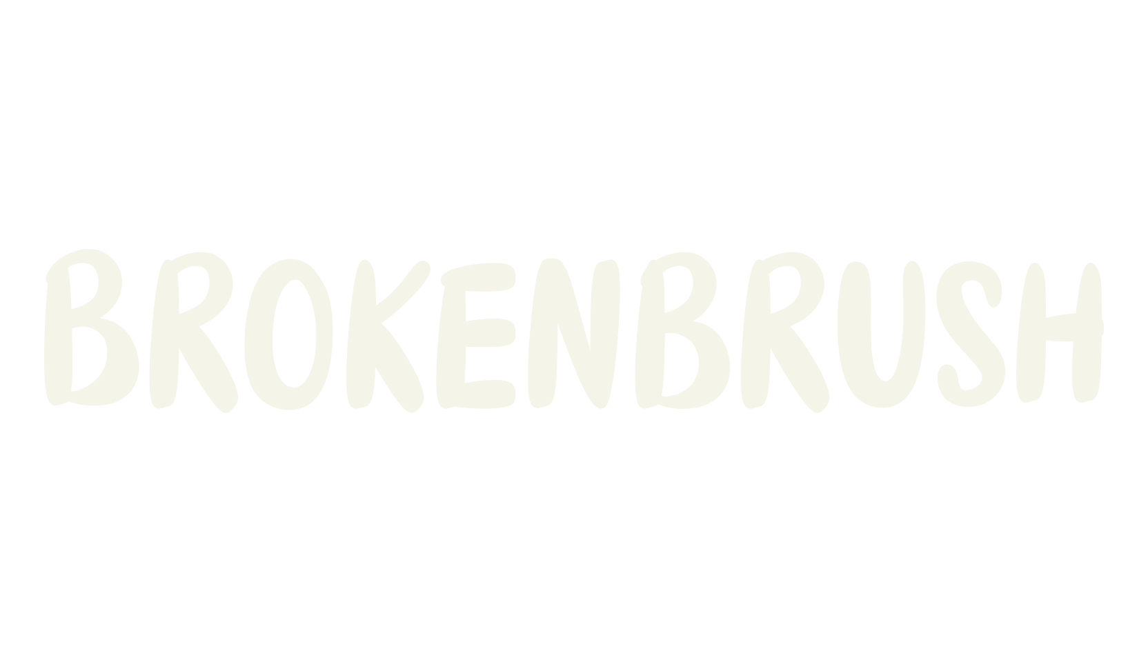 Brokenbrush, all caps font preview