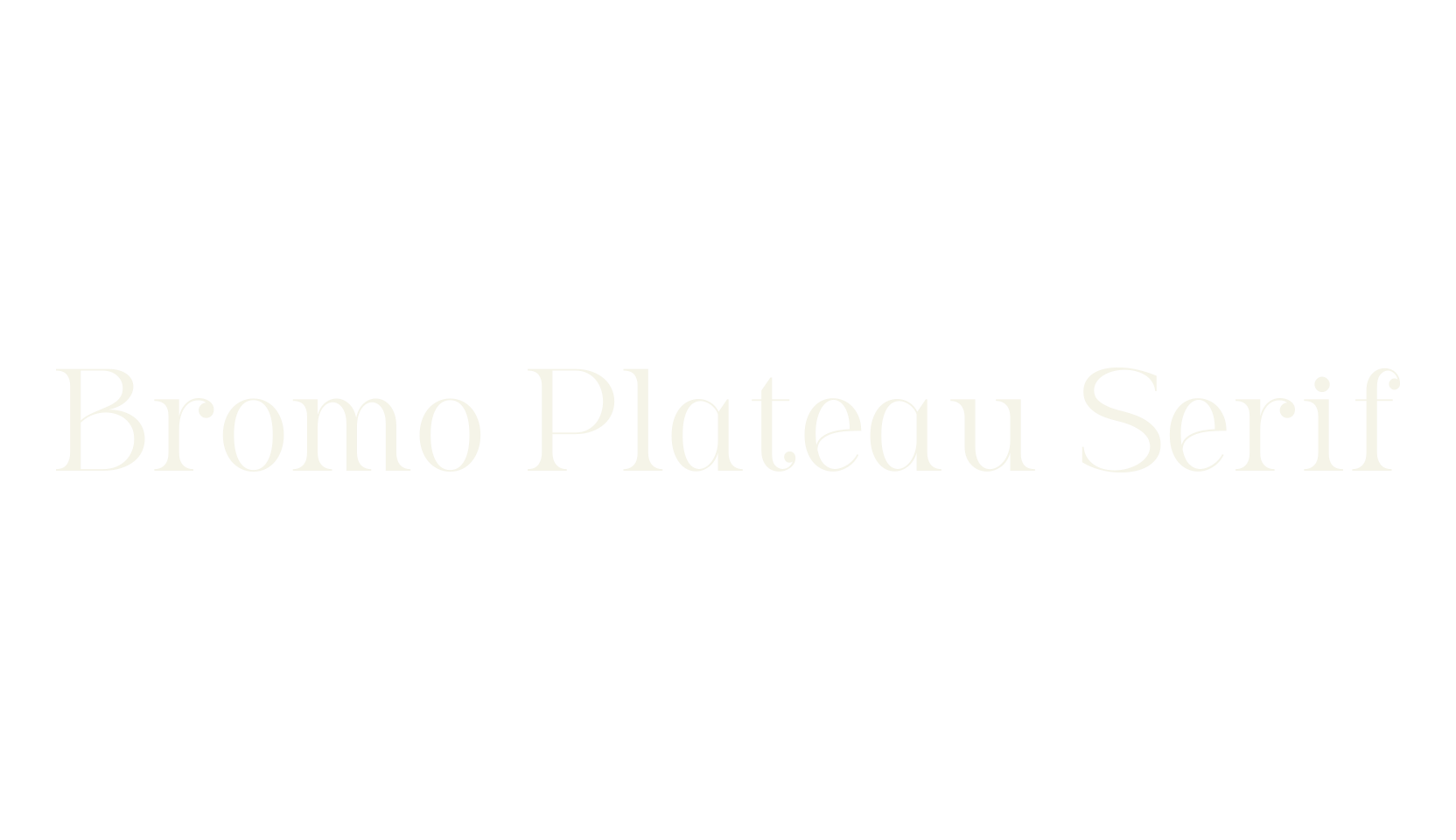 Bromo Plateau Serif, sans serif font preview