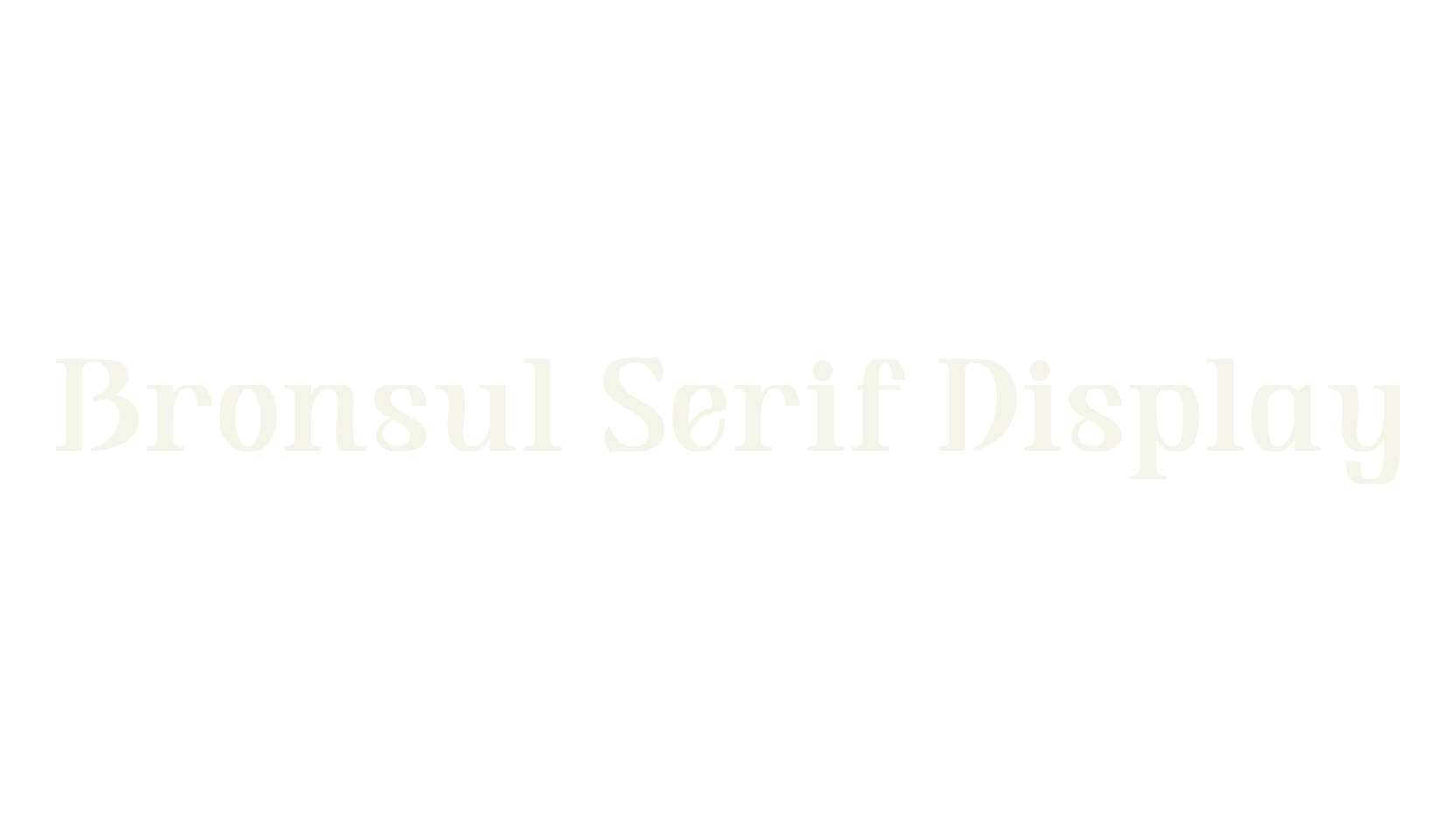 Bronsul Serif Display, serif font preview