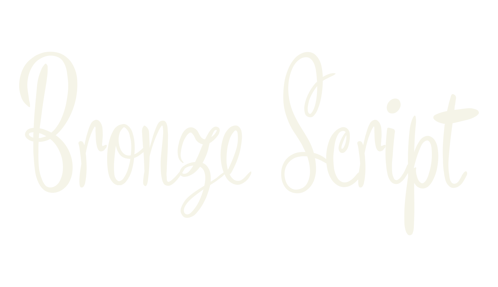 Bronze Script, fashion script font preview