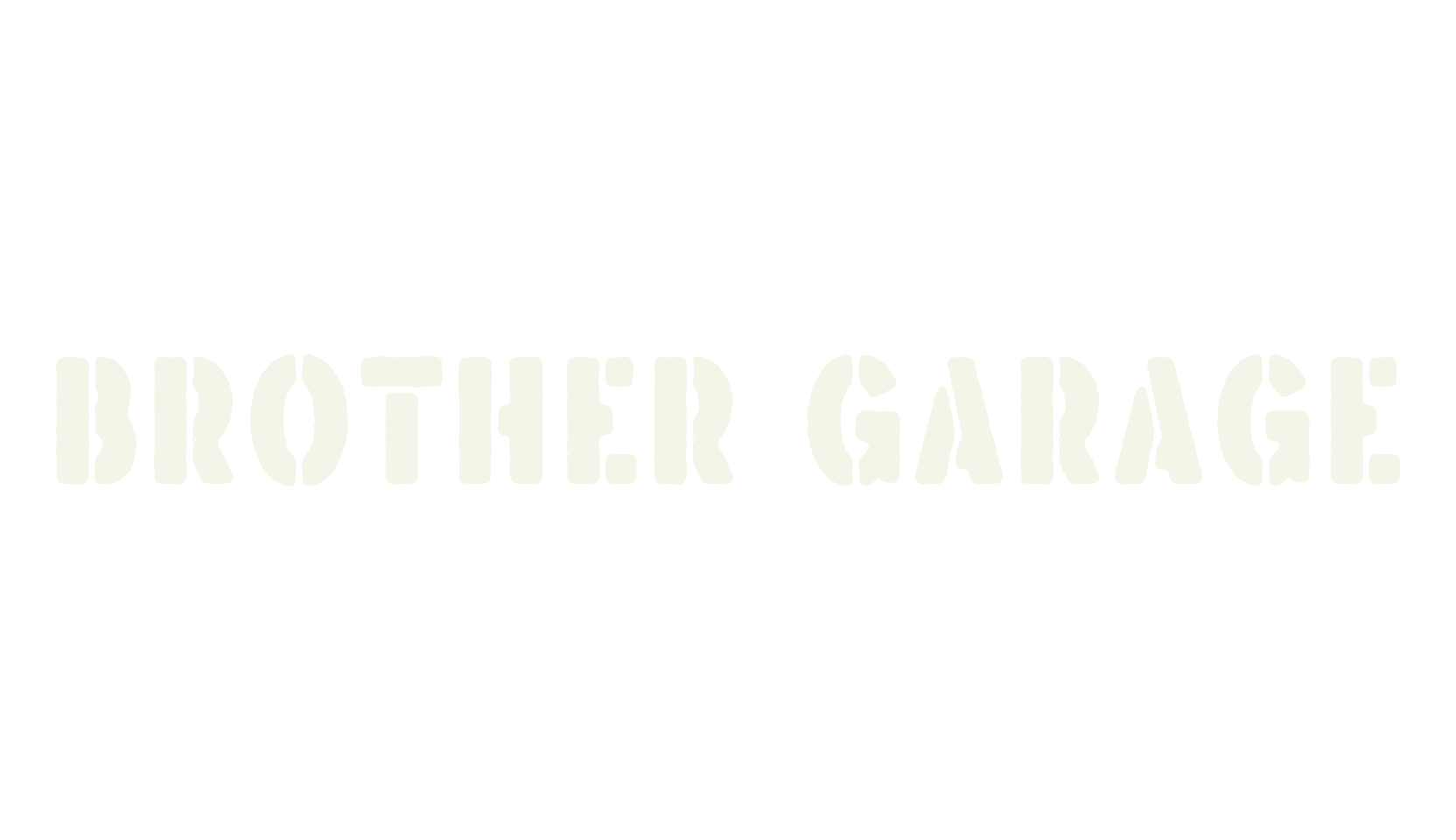 Brother Garage, stencil font preview