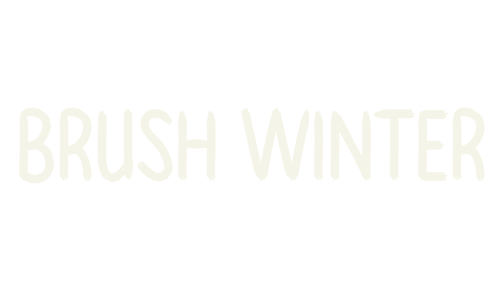 BRUSH WINTER, brush font preview