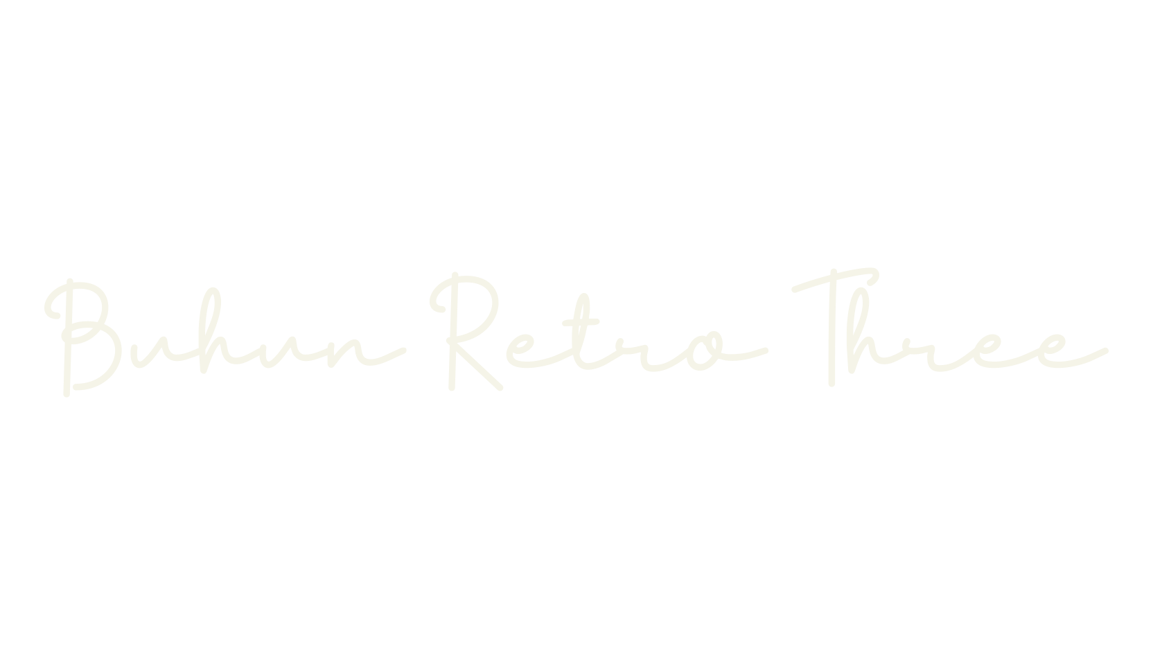 Buhun Retro Three, signature font preview