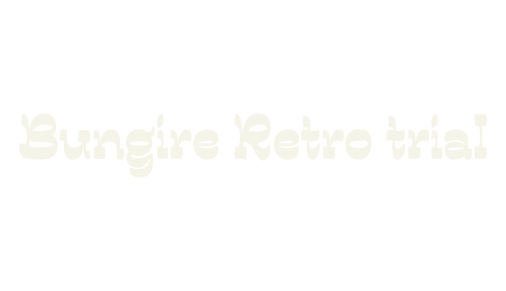 Bungire Retro trial, retro font preview