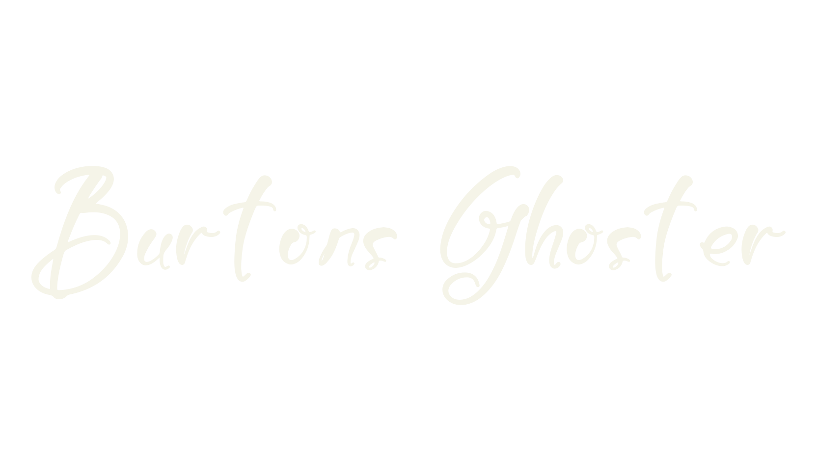 Burtons Ghoster, script font preview