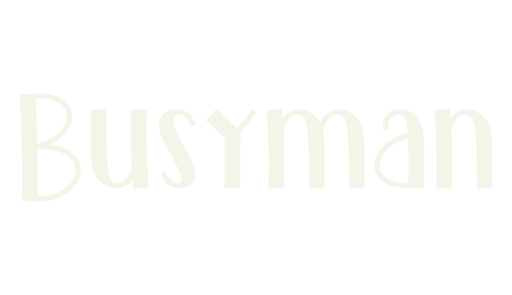 Busyman, printing font preview