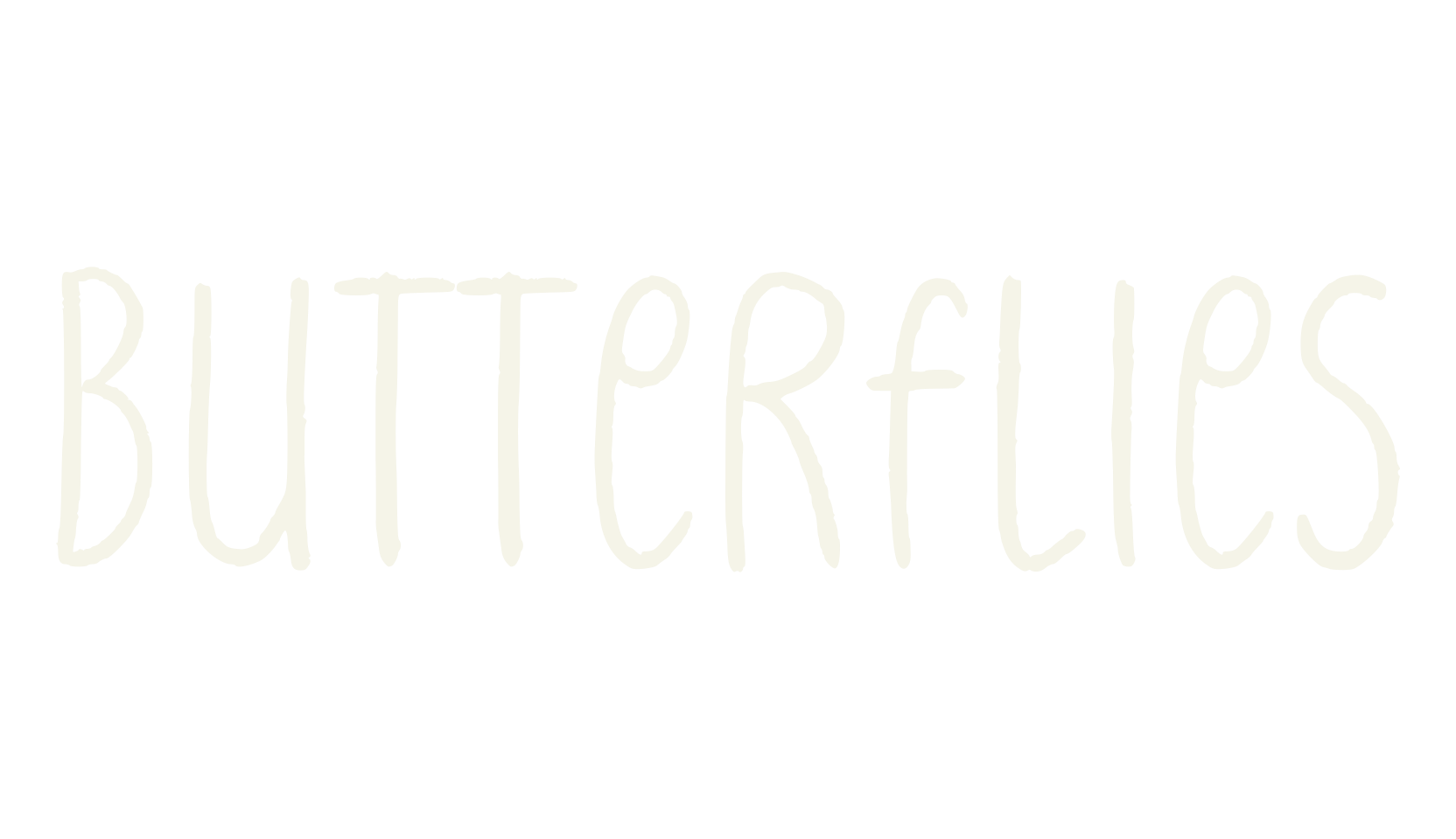 Butterflies, handwriting font preview