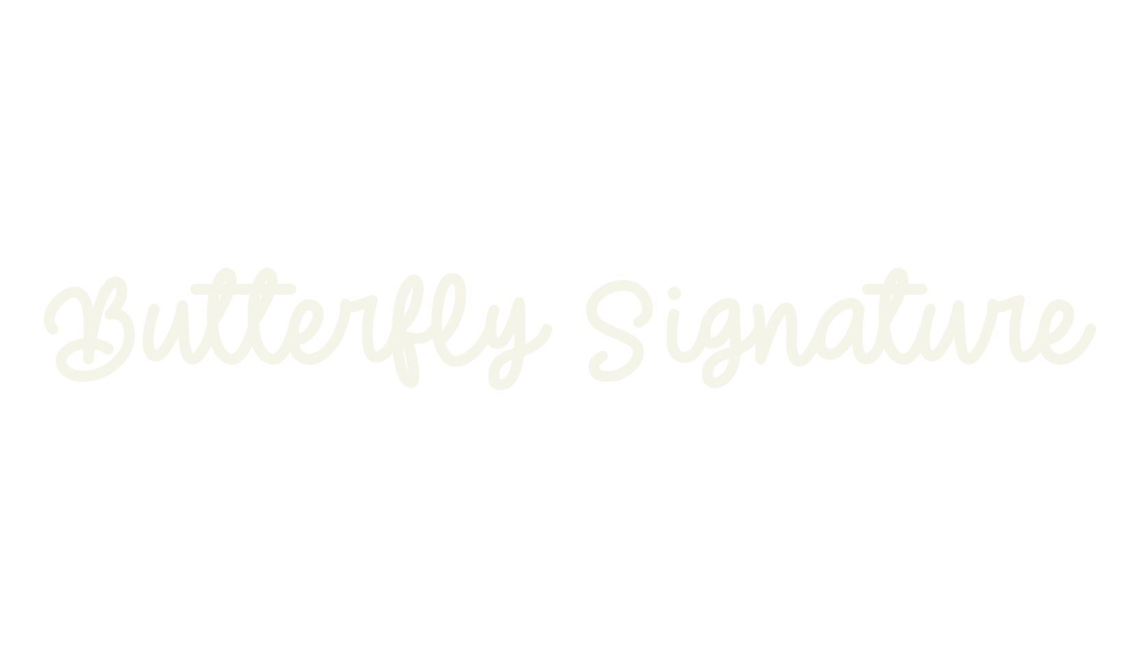 Butterfly Signature, cursive font preview