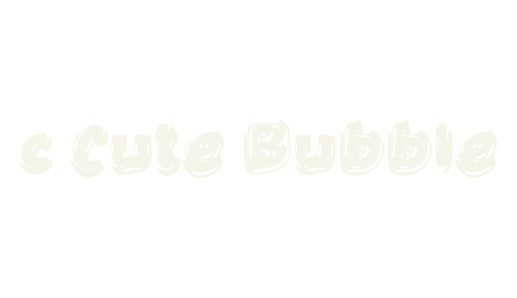c Cute Bubble, cute font preview