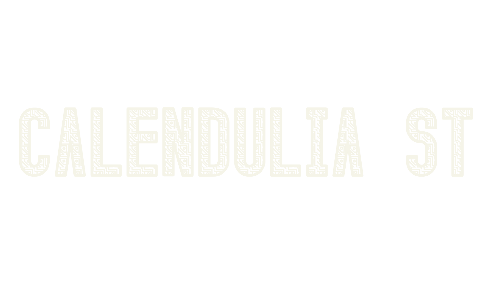 Calendulia St, fancy font preview