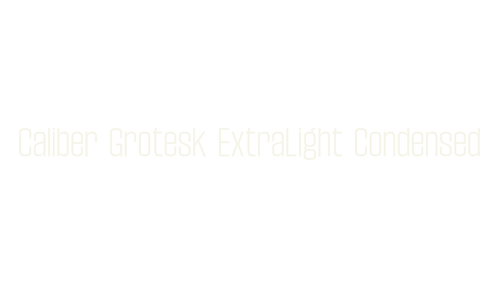Caliber Grotesk ExtraLight Condensed, sans serif font preview