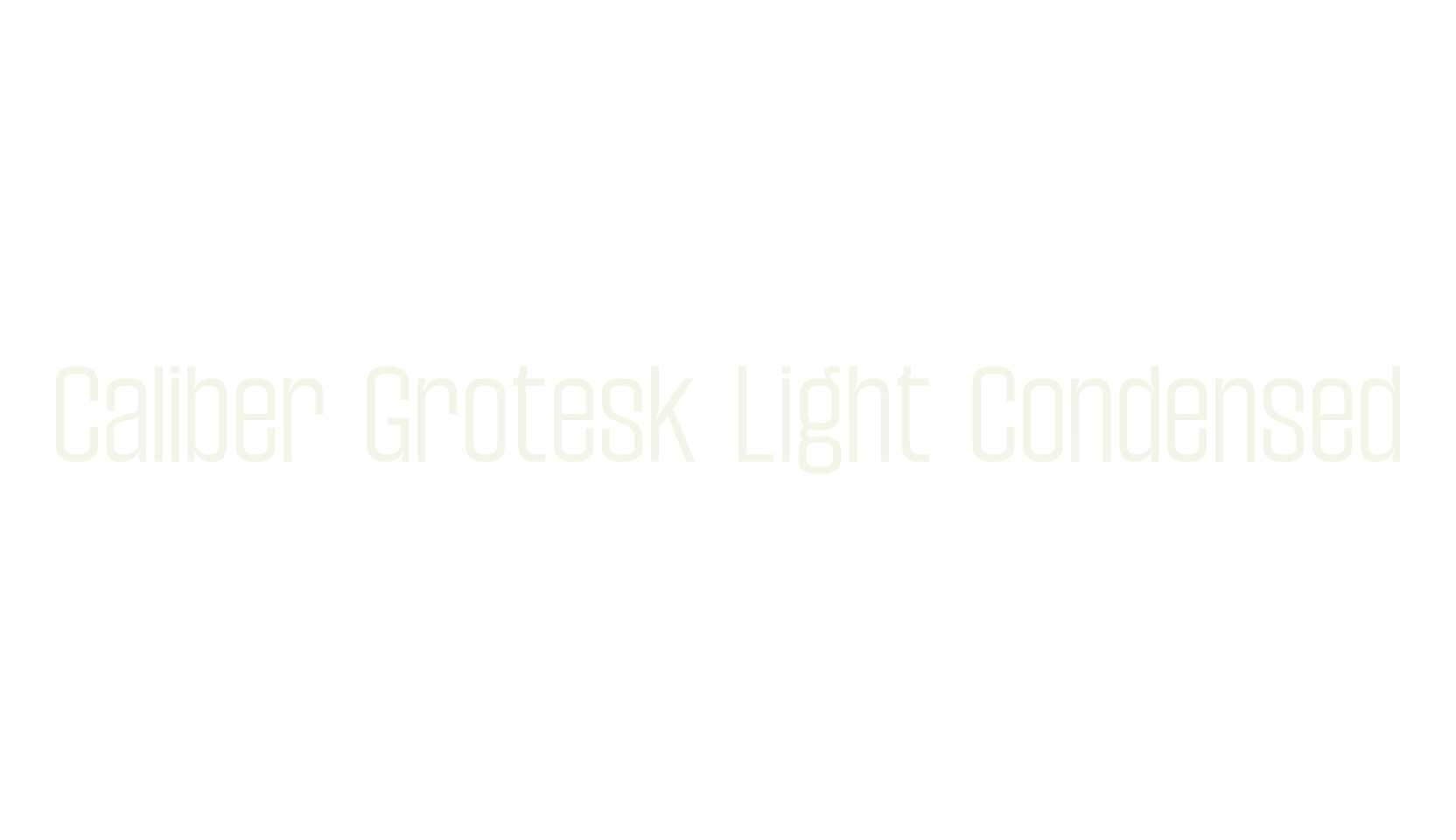 Caliber Grotesk Light Condensed, cool font preview