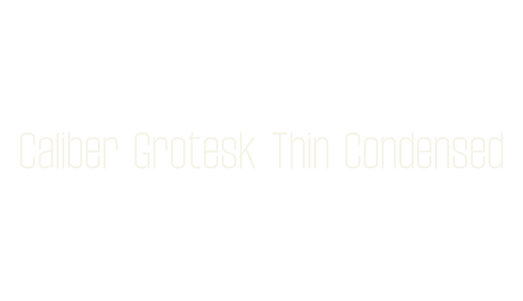 Caliber Grotesk Thin Condensed, tech font preview