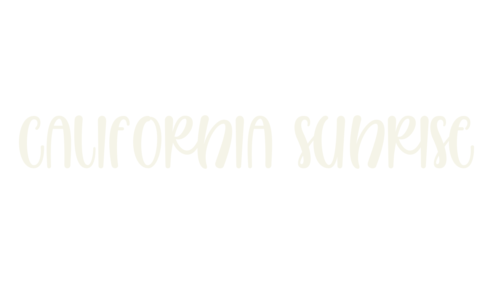 California Sunrise, lettering font preview