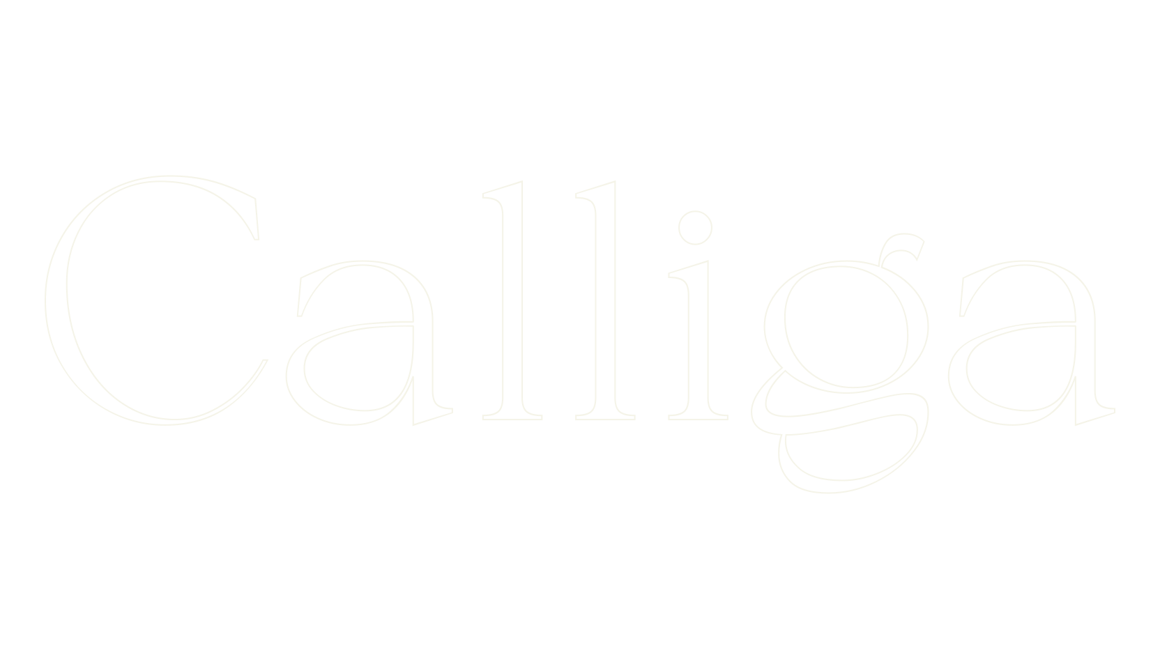 Calliga, typography font preview