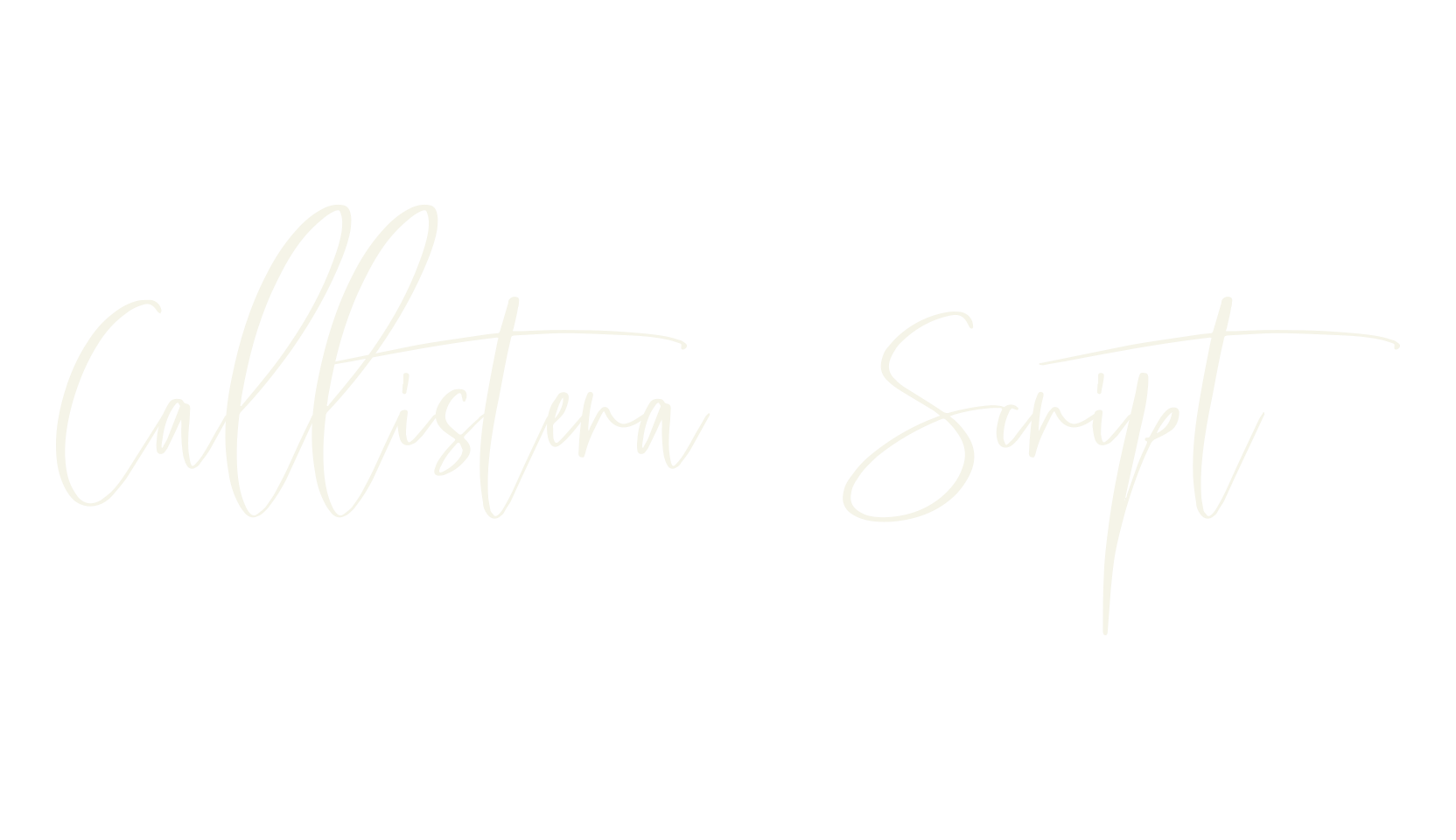 Callistera Script, cursive font preview