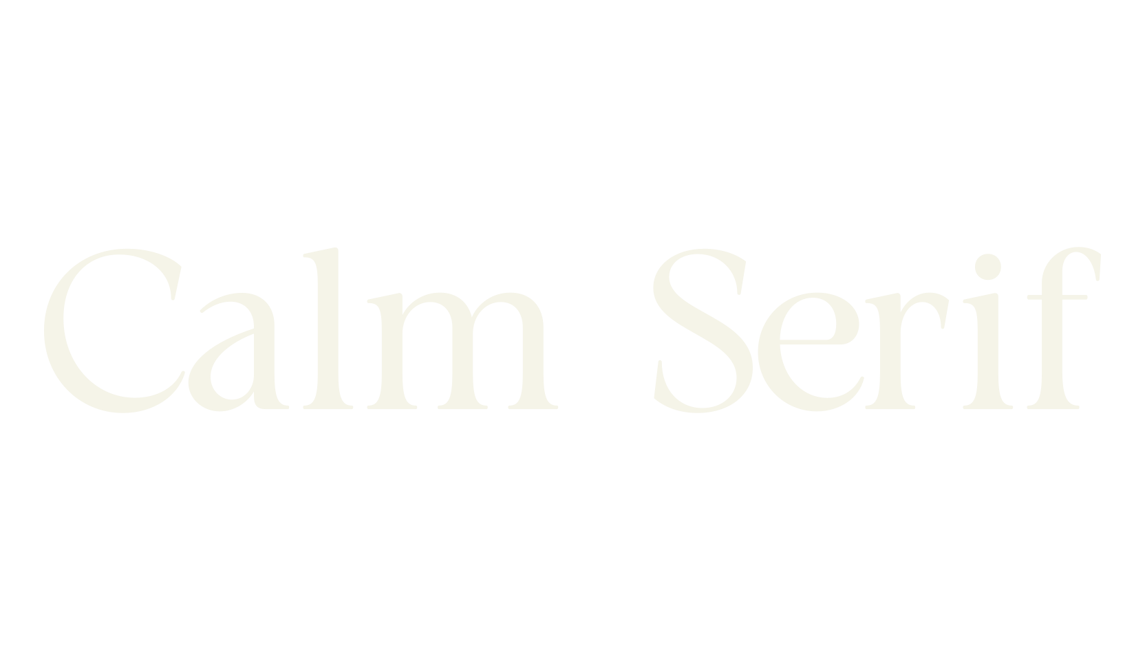 Calm Serif, serif font preview